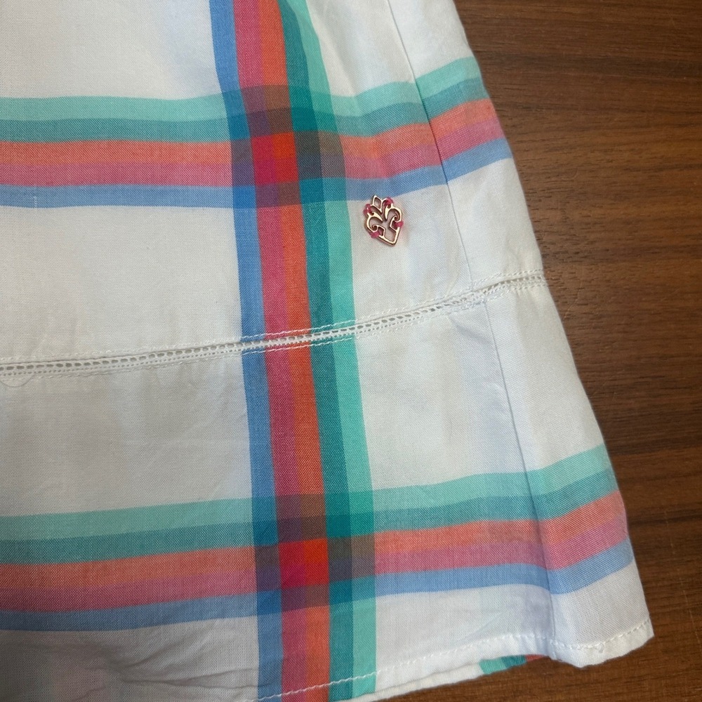 Hatley Womens L Plaid Sleeveless Smocked Waist Abbey Shirt Dress Preppy Retro - Picture 8 of 11